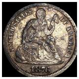1876 Silver Seated Liberty Dime GEM BU