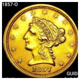 1857-O $2.50 Gold Quarter Eagle UNCIRCULATED