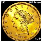 1861 Old Reverse $2.50 Gold Qtr Eagle CHOICE AU