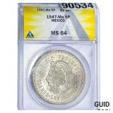 1947-Mo 5P Mexico ANACS MS64