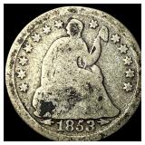 1853 Arrows Seated Liberty Half Dime NICELY  CIRC