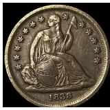 1838 Silver Seated Liberty Dime NEARLY UNCIRCULATE
