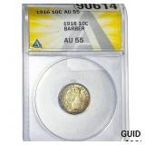 1916 Barber Dime ANACS AU55