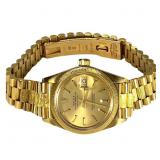Rolex Date 18K Gold Champagne Dial Ladys Watch