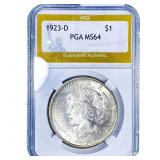 1923-D Silver Peace Dollar PGA MS64