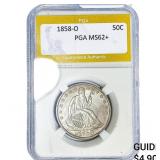 1858-O Seated Liberty Half Dollar PGA MS62+