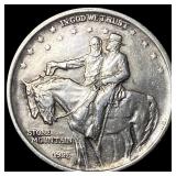 1925 Silver Stone Mountain Half Dollar NEARLY UNCI