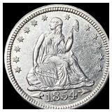 1854 Arrows Seated Liberty Quarter CLOSELY UNCIRCU
