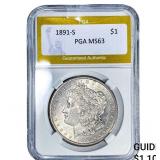 1891-S Morgan Silver Dollar PGA MS63