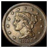 1855 Braided Hair Large Cent NEARLY UNCIRCULATED
