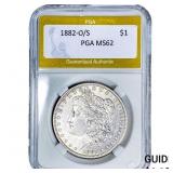 1882-O/S Morgan Silver Dollar PGA MS62