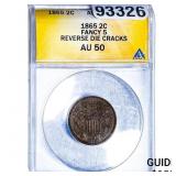 1865 Two Cent Piece ANACS AU50 Fancy 5