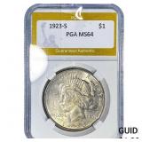 1923-S Silver Peace Dollar PGA MS64