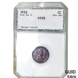1922 Wheat Cent PCI VF25