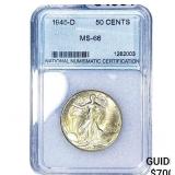 1945-D Walking Liberty Half Dollar NNC MS66