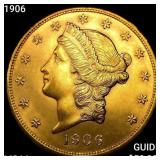 1906 $20 Gold Double Eagle CHOICE BU