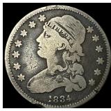 1834 Capped Bust Silver Quarter NICELY CIRCULATED