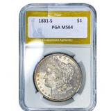1881-S Morgan Silver Dollar PGA MS64