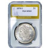 1878-S Morgan Silver Dollar PGA MS64