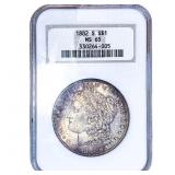 1882-S Morgan Silver Dollar NGC MS65