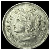 1865 Nickel Three-Cent Piece CLOSELY UNCIRCULATED