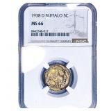 1938-D Buffalo Nickel NGC MS66