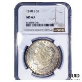 1878-S Morgan Silver Dollar NGC MS63
