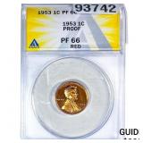 1953 Wheat Cent ANACS PF66 Red