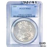 1889 Morgan Silver Dollar PCGS MS62