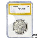 1892-O Barber Half Dollar PGA AU55