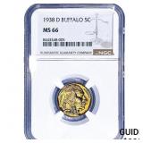 1938-D Buffalo Nickel NGC MS66