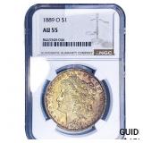 1889-O Morgan Silver Dollar NGC AU55