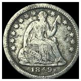 1849-O Silver Half Dime LIGHTLY CIRCULATED