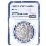 1819CNB NC Russia Silver 1 Rouble NGC VF20