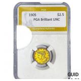 1905 $2.50 Gold Quarter Eagle PGA Brilliant UNC