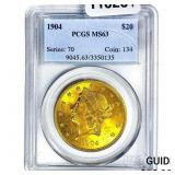1904 $20 Gold Double Eagle PCGS MS63