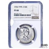 1956 T2 Franklin Half Dollar NGC PF68