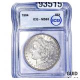 1904 Morgan Silver Dollar ICG MS63