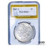 1887-S Morgan Silver Dollar PGA MS62+