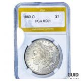 1880-O Morgan Silver Dollar PGA MS61