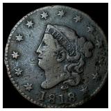 1818 Coronet Head Large Cent NEARLY UNCIRCULATED