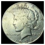 1934 Peace Silver Dollar NEARLY UNCIRCULATED