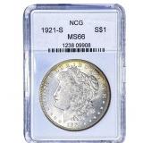 1921-S Morgan Silver Dollar NCG MS66