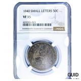 1840 Seated Liberty Half Dollar NGC VF35 Sm. Lett.