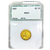 1927 $2.50 Gold Quarter Eagle PCI MS64