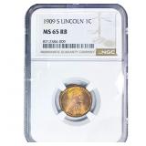 1909-S Wheat Cent NGC MS65 RB
