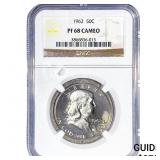 1962 Franklin Half Dollar NGC PF68 Cameo