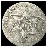 1861 Silver Three-Cent Piece LIGHTLY CIRCULATED