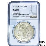 1921 Morgan Silver Dollar NGC MS64+