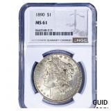 1890 Morgan Silver Dollar NGC MS61